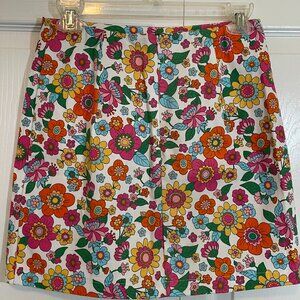 Love on a Hanger floral 60's style mini skirt size 7(small)